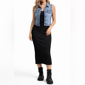 Paris Blues Denim Vest Women’s Small Y2K Fitted Trucker Jean Vest